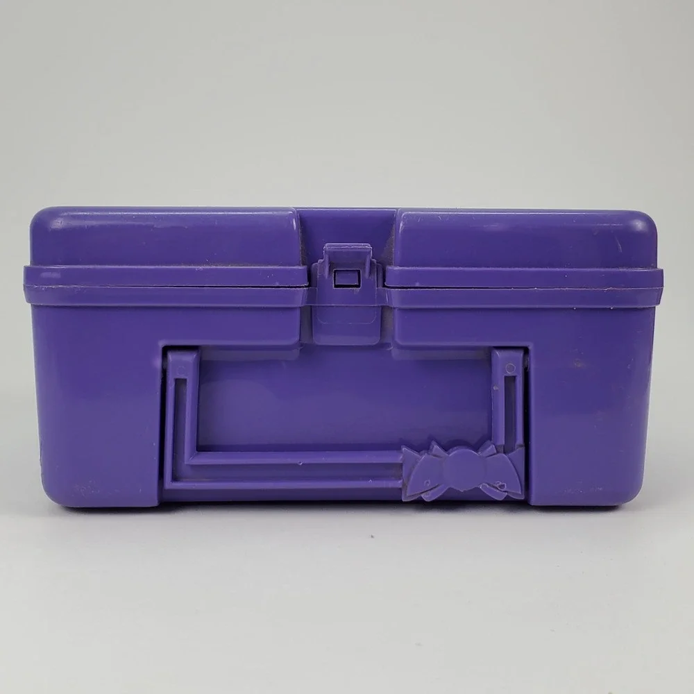 Vintage 1990 Barbie Purple Plastic Lunch Box Thermos Brand Mattel NO THERMOS